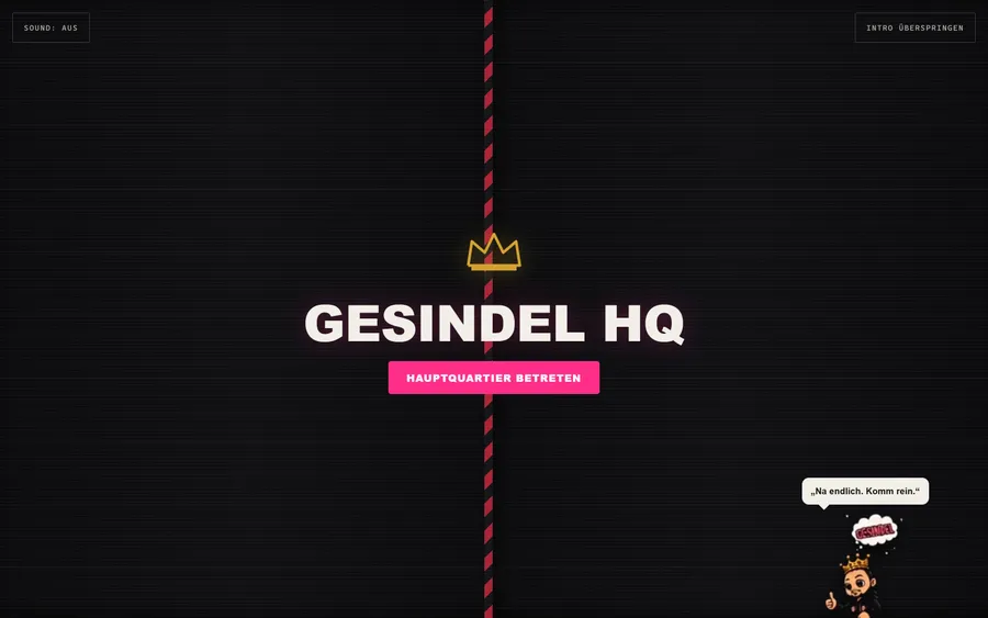 Vorschau der Website GESINDEL HQ — Kevin Haupt