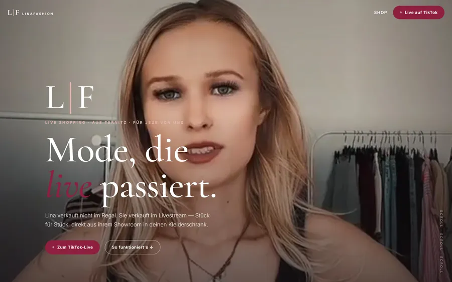 Vorschau der Website Lina Fashion — Live Shopping · Ternitz