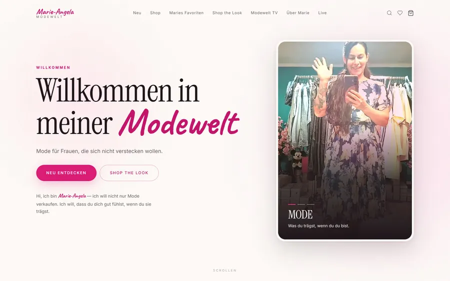 Vorschau der Website Marie-Angelas Modewelt