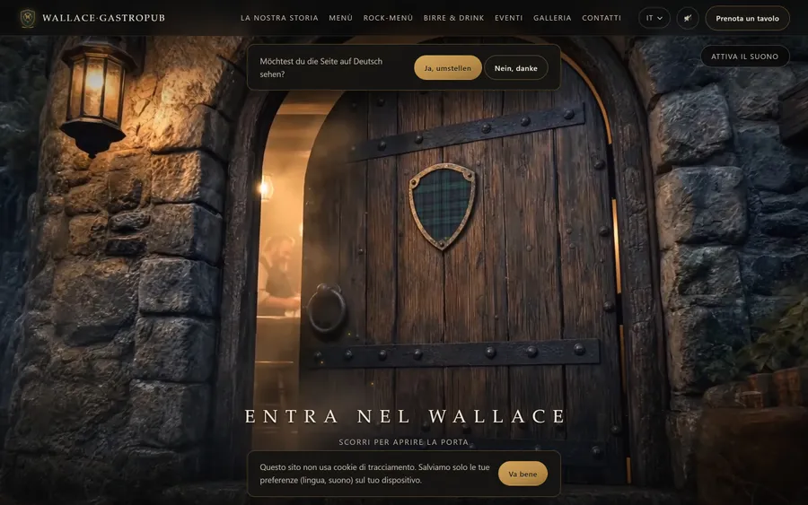 Vorschau der Website Wallace GastroPub — The Highland Rock Experience